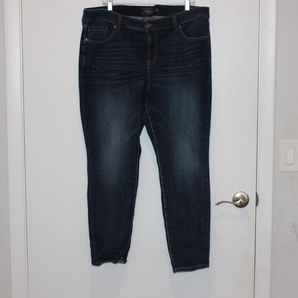 Torrid Dark Blue Cotton Premium high Rise Skinny Jeans Women's Size 22 - Picture 3 of 16